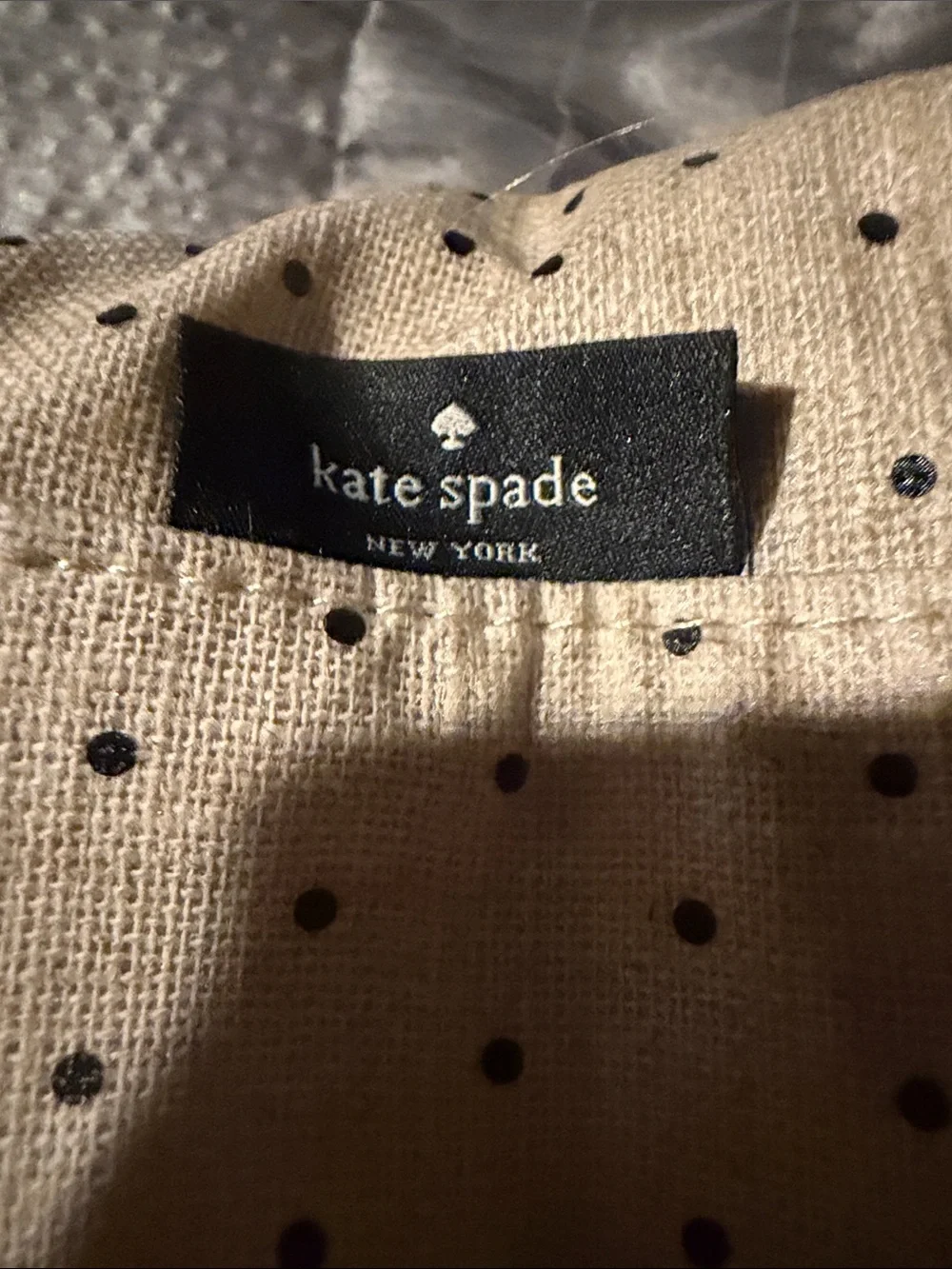 Kate Spade Out To Lunch Polka Dot Cosmetic Pouch in Beige